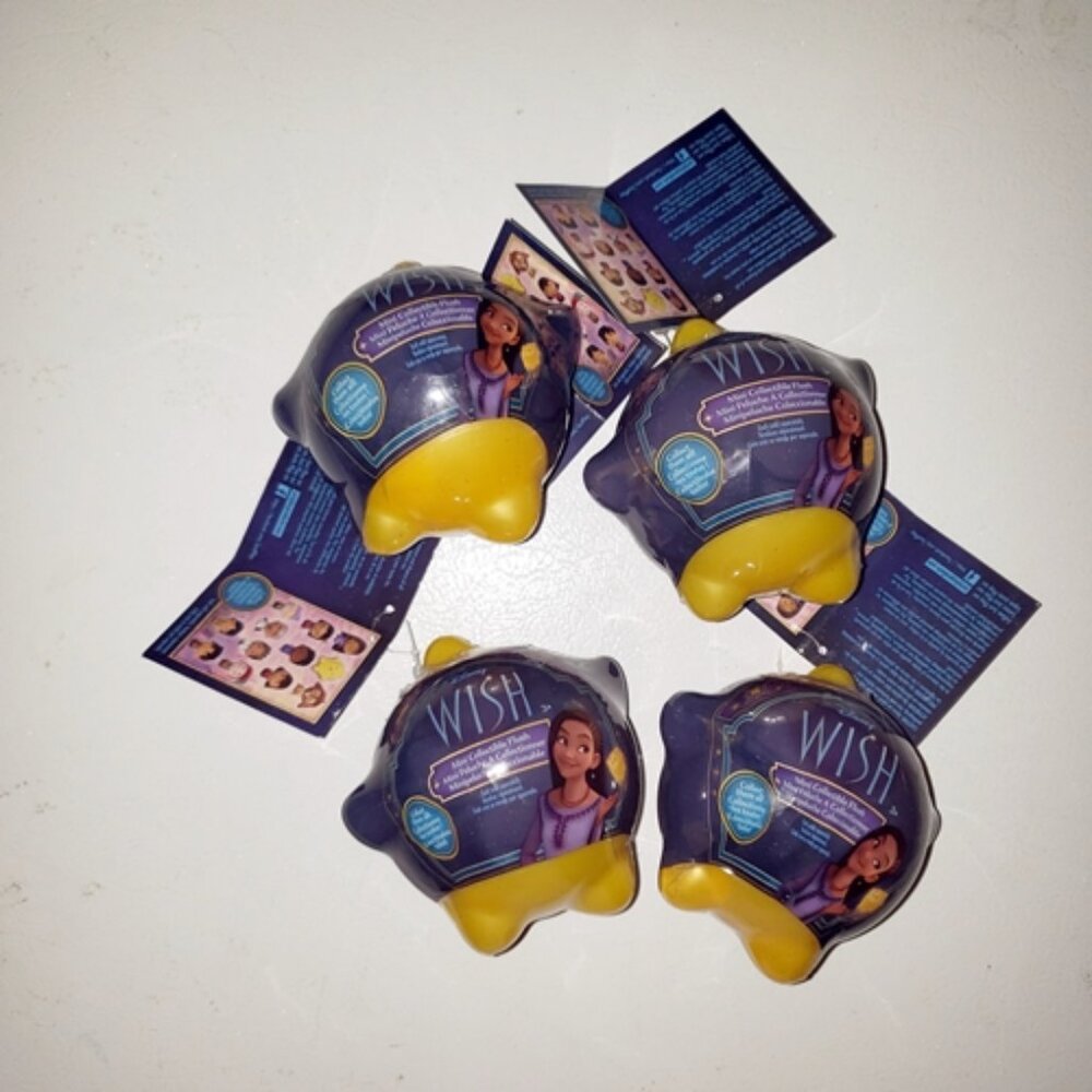 4 Disney WISH Mini Collectible 3.5" Plush Toys in Wishing Star Series 1 Capsule